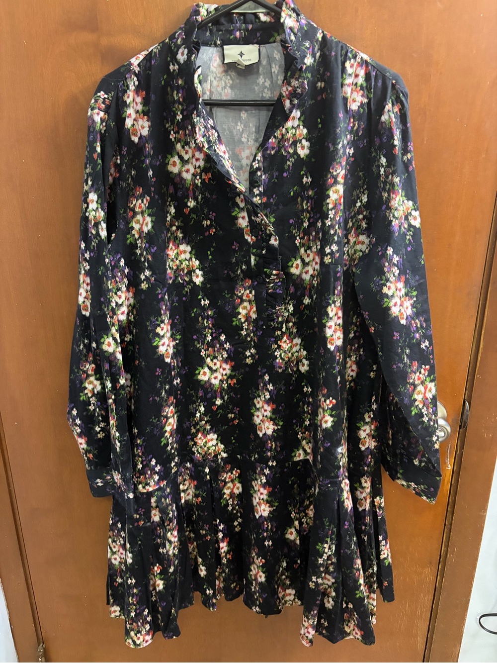 Tuckernuck Navy Multi-Color Floral Long-Sleeve Dress